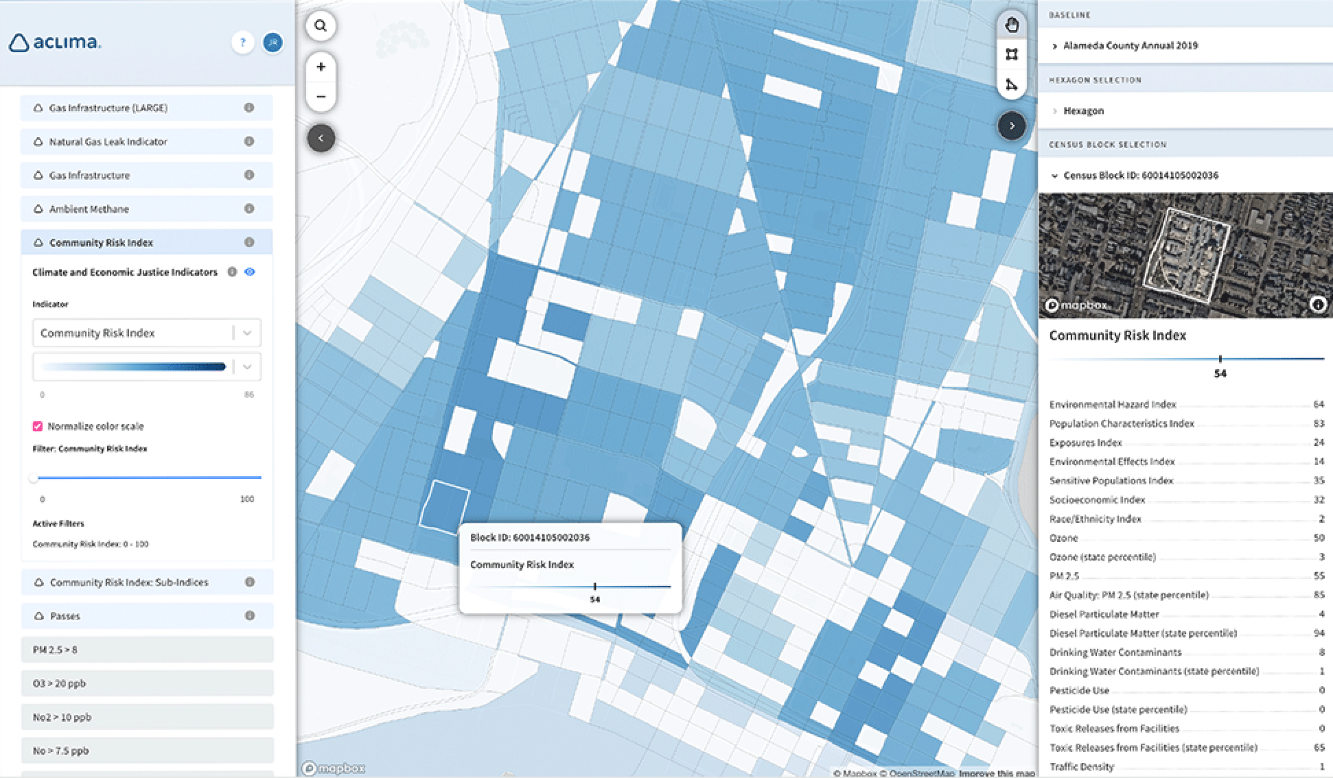 Vector tile visualization with the Community Impact Index